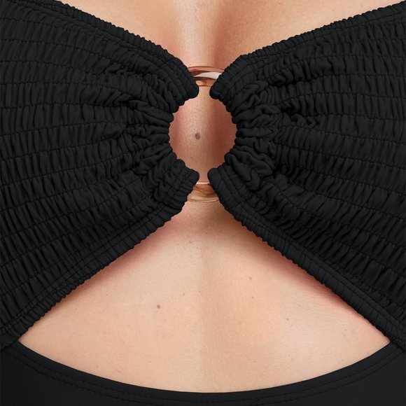 NWT Charmo | Black Round-Keyhole Cutout One-Piece - XL - Picture 4 of 7